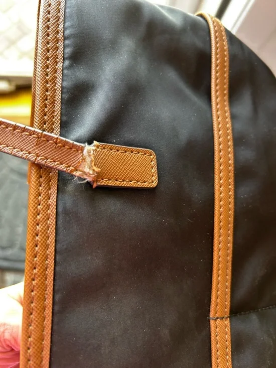 Michael Kors Black Tote with Brown Trim and Gold Logo - Picture 6 of 8